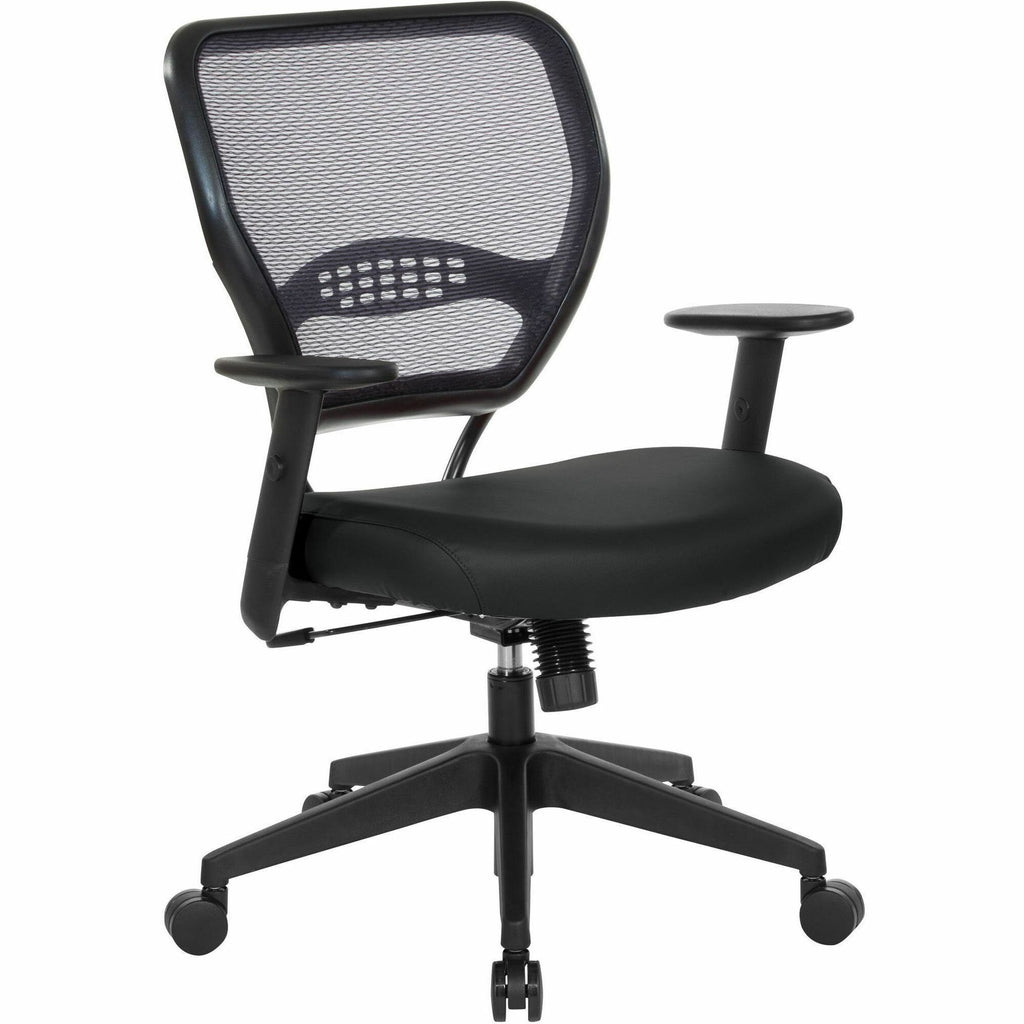 Office Star 5500 Dillon Back & Seat Managers Chair - Black Vinyl Seat - Black Vinyl Back - 5-star Base - Armrest - 1 Each