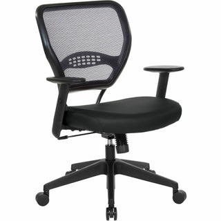 Office Star 5500 Dillon Back & Seat Managers Chair - Black Vinyl Seat - Black Vinyl Back - 5-star Base - Armrest - 1 Each