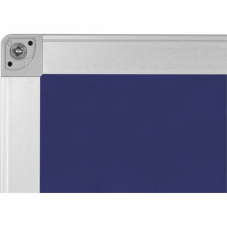 MasterVision Ayda Fabric Bulletin Board - 18" x 24" - 18" Height x 24" Width - Blue Felt, Fabric Surface - Self-healing, Durable, Resilient - Aluminum Frame Each