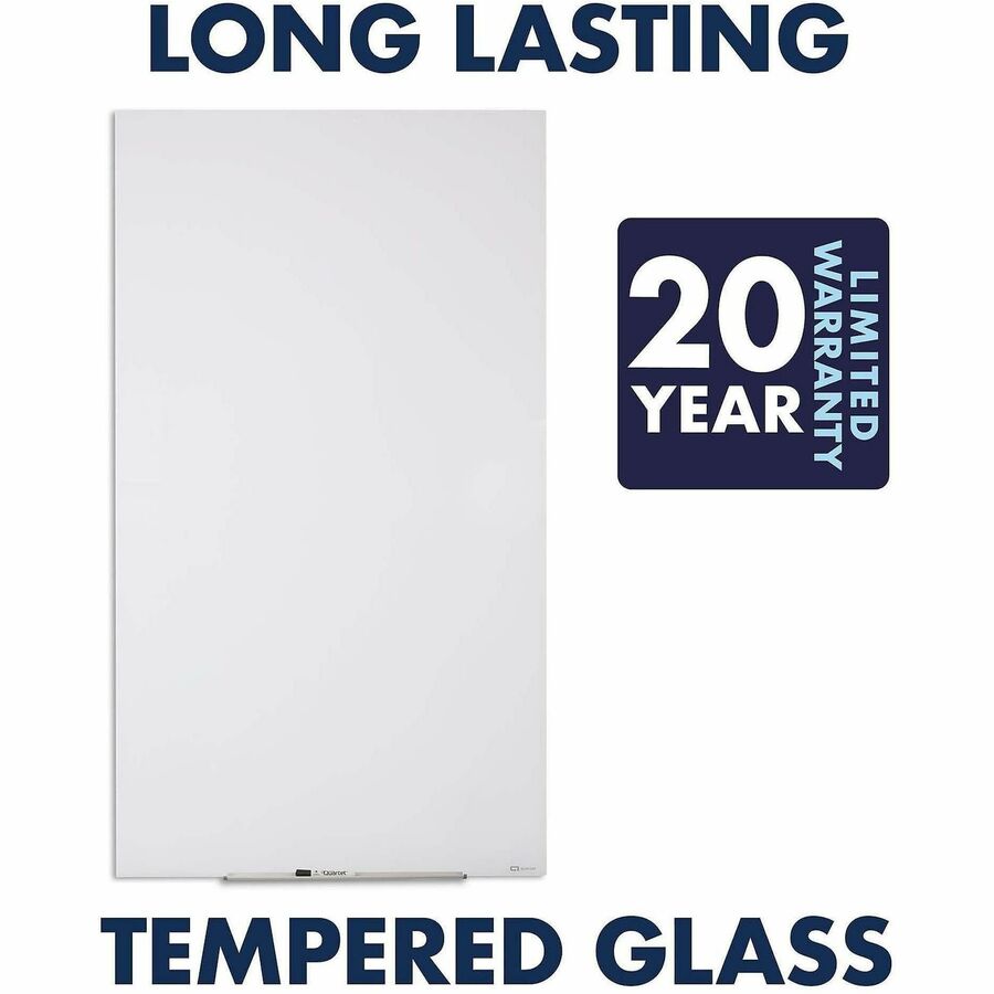 InvisaMount Vertical Magnetic Glass Dry-Erase Boards, 28 x 50, White Surface