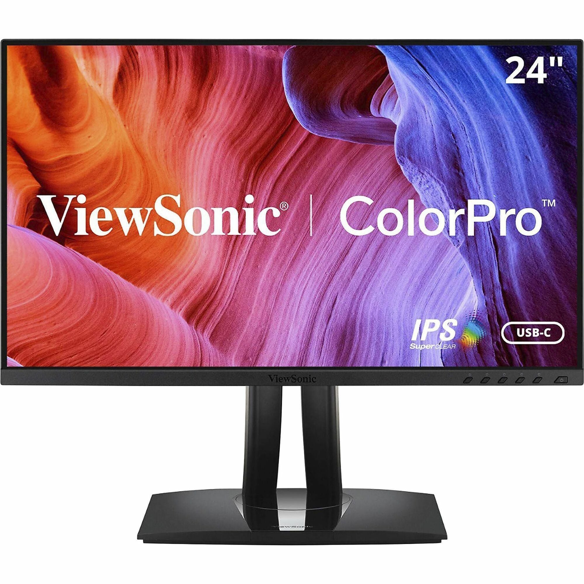 ViewSonic VP2456 24 Inch 1080p Premium IPS Monitor with Ultra-Thin Bezels, Color Accuracy, Pantone Validated, HDMI, DisplayPort and USB C for Professional Home and Office - ColorPro VP2456 - 1080p Ergonomic IPS Monitor with Pantone Validated, USB-C, - 1