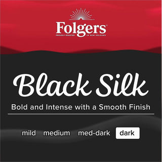 Folgers Ground Black Silk Coffee - Dark - 22.6 oz - 6 / Carton