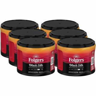 Folgers Ground Black Silk Coffee - Dark - 22.6 oz - 6 / Carton