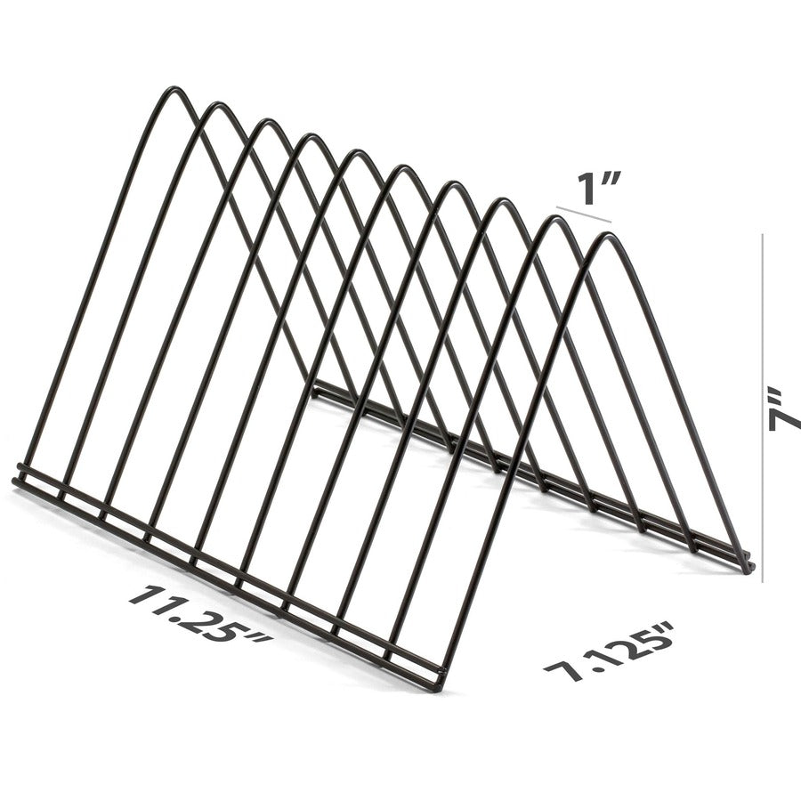 Officemate Triangle Wire Sorter - 7" Height x 7" Width x 11" DepthDesktop - Sturdy - Black - Steel Wire - 1 Each - 3