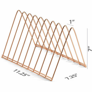 Officemate Triangle Wire Sorter - 7" Height x 7" Width x 11" DepthDesktop - Sturdy - Rose Gold - Steel Wire - 1 Each