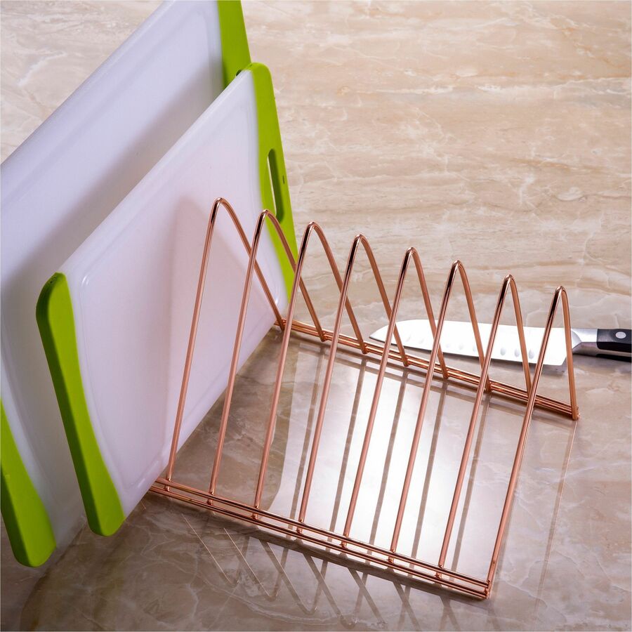 Officemate Triangle Wire Sorter - 7" Height x 7" Width x 11" DepthDesktop - Sturdy - Rose Gold - Steel Wire - 1 Each