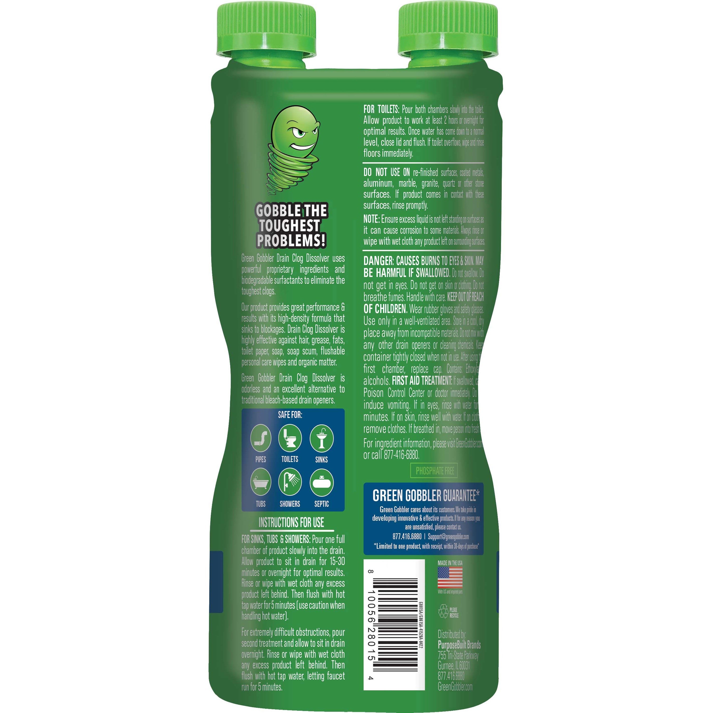 green-gobbler-liquid-drain-clog-dissolver-31-fl-oz-1-quartbottle-1-each-non-corrosive-odorless-bleach-free-fume-free-environmentally-friendly_wmng8015 - 2