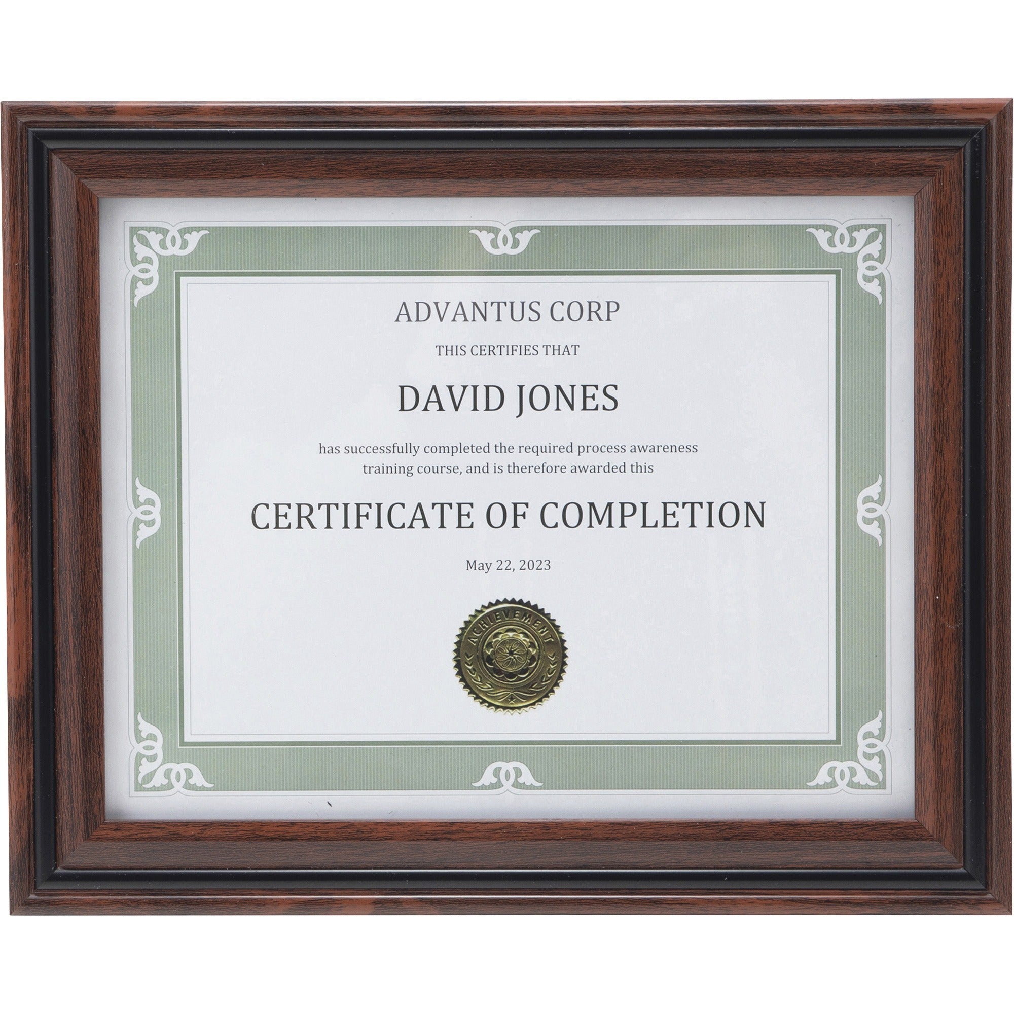 advantus-certificate-frame-850-x-11-frame-size-desktop-vertical-horizontal-dust-resistant-debris-resistant-1-each-rosewood_avtvs4501b811 - 2
