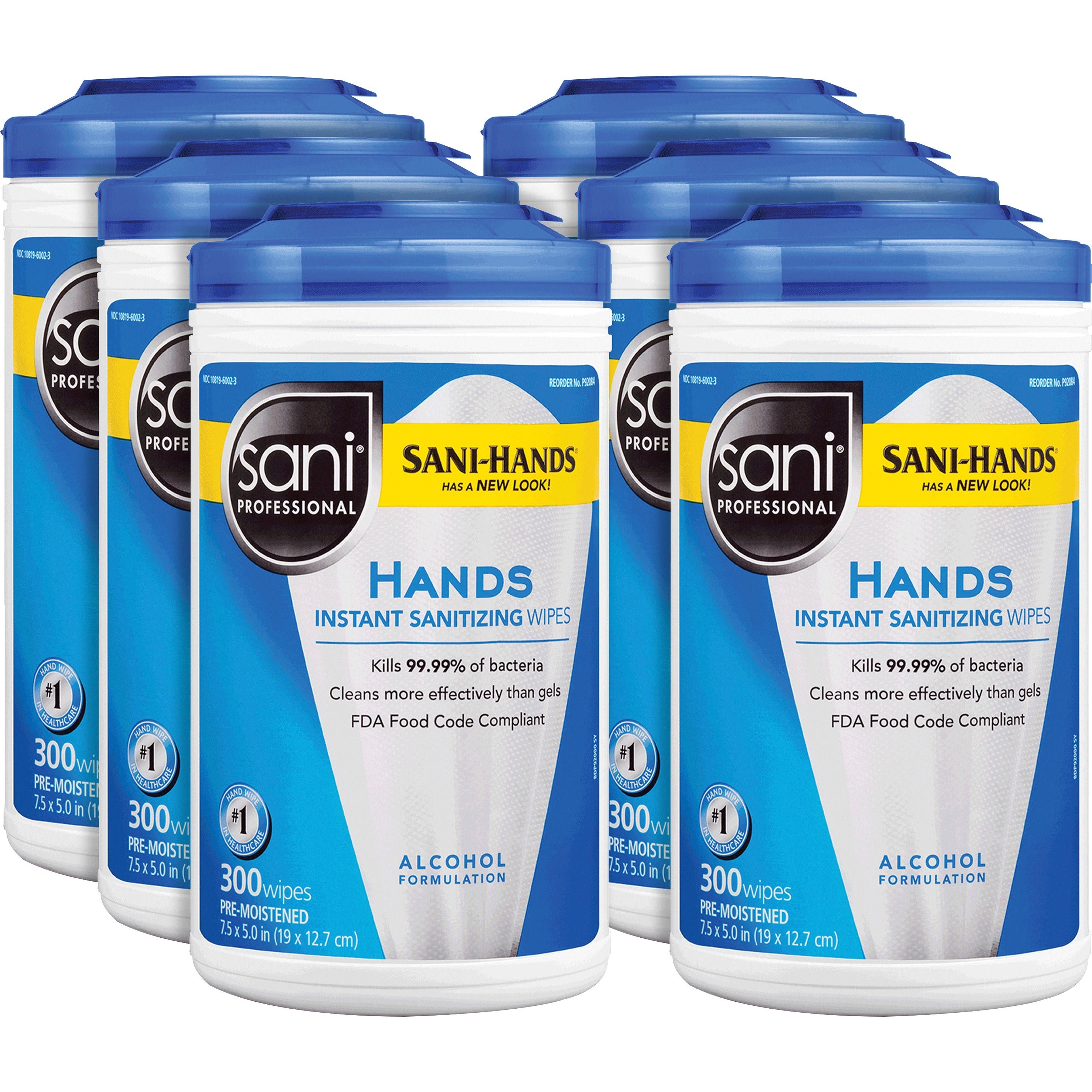 pdi-hands-instant-sanitizing-wipes-white-moisturizing-for-hand-food-service-300-per-canister-6-carton_pdip92084ct - 1
