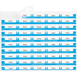 Avery 5 Tab Easy Print & Apply Clear Label Sheet Refills (11225) - Inkjet, Laser - Clear - 30 / Sheet - 3 Total Sheets - 30 / Pack
