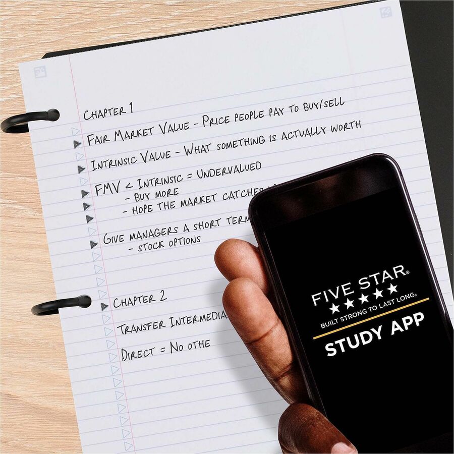 FLEX Notebinder, 5-Subject, Medium/College Rule, Randomly Assorted Cover Colors, (60) 11" x 8.5 Sheets