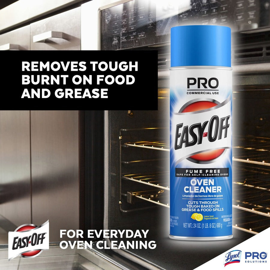 Professional Easy-Off Fume Free Over Cleaner - 24 oz (1.50 lb) - Lemon Scent - 6 / Carton - Fume-free - White