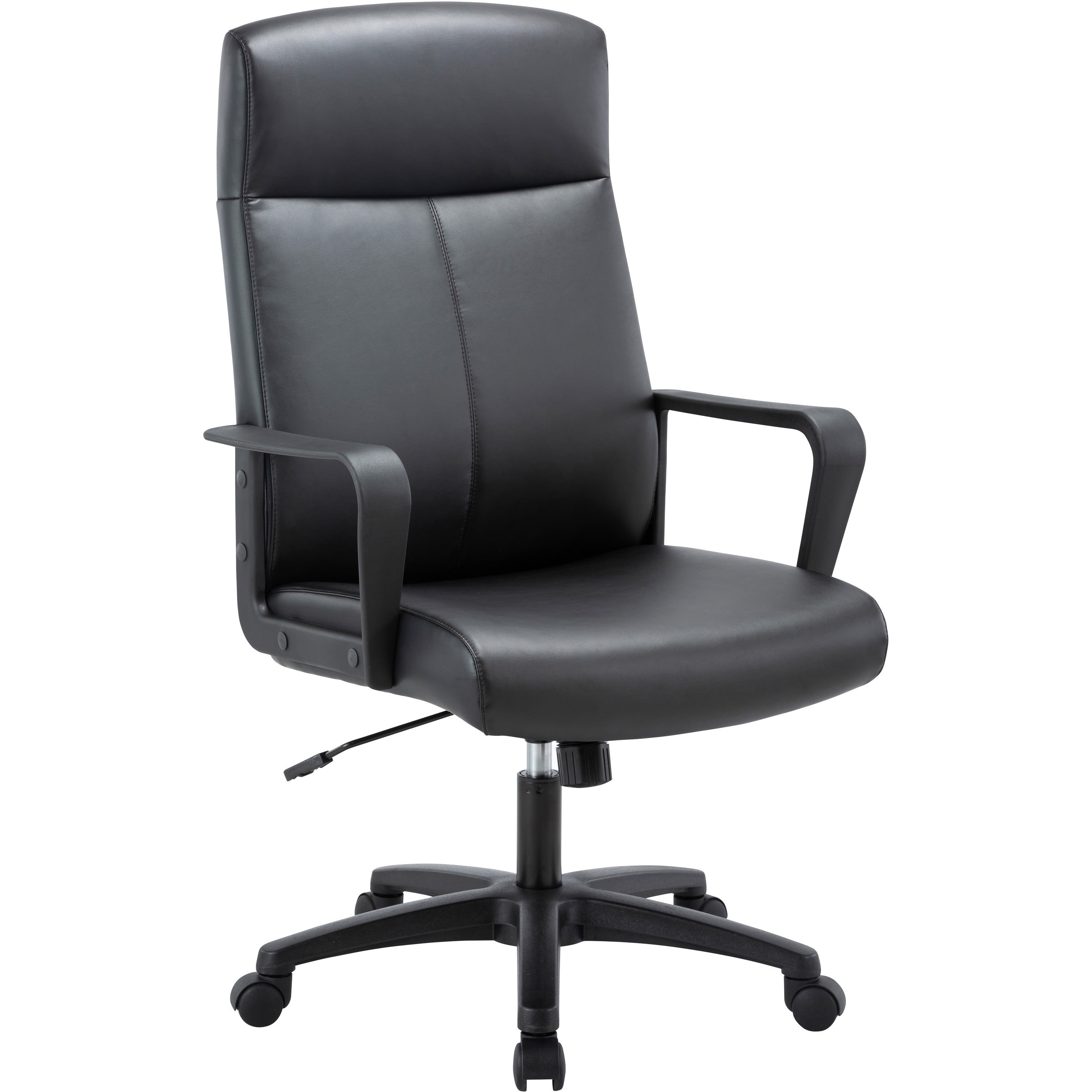 lorell-high-back-bonded-leather-chair-black-bonded-leather-seat-black-bonded-leather-back-high-back-armrest-1-each_llr41851 - 1