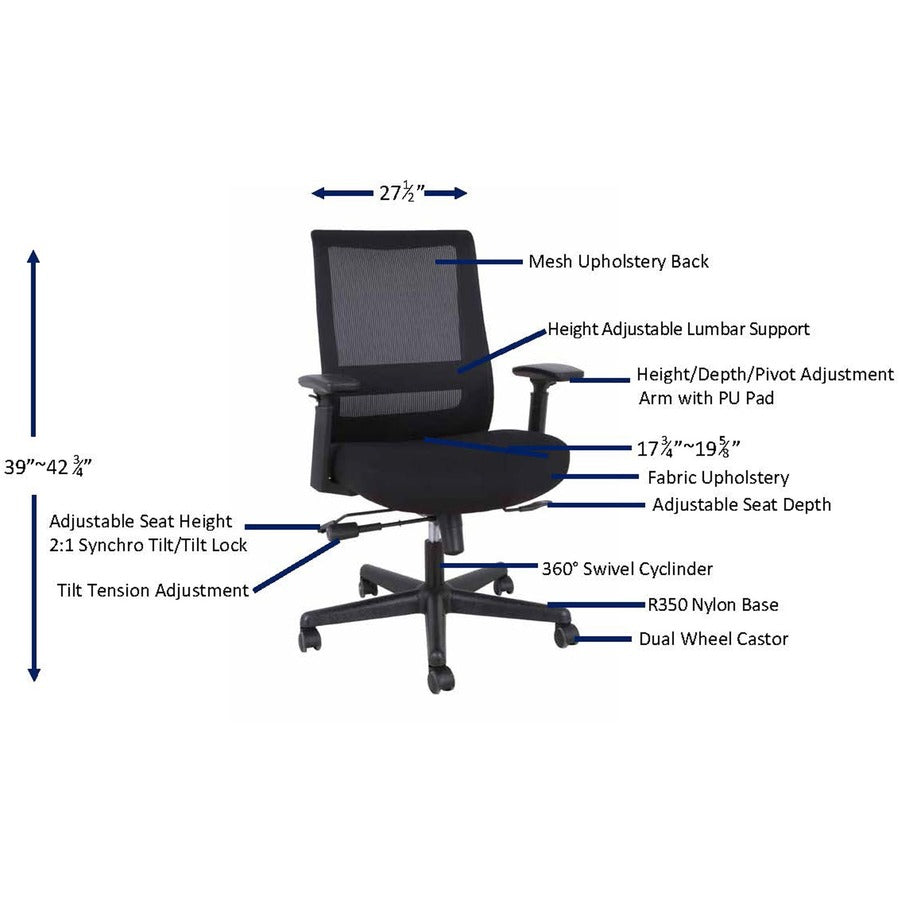 lorell-mesh-high-back-executive-chair-high-back-5-star-base-black-armrest-1-each_llr42175 - 7
