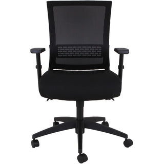 Lorell Mid-back Mesh Chair - Black Seat - Black Mesh Back - Mid Back - 5-star Base - Armrest - 1 Each