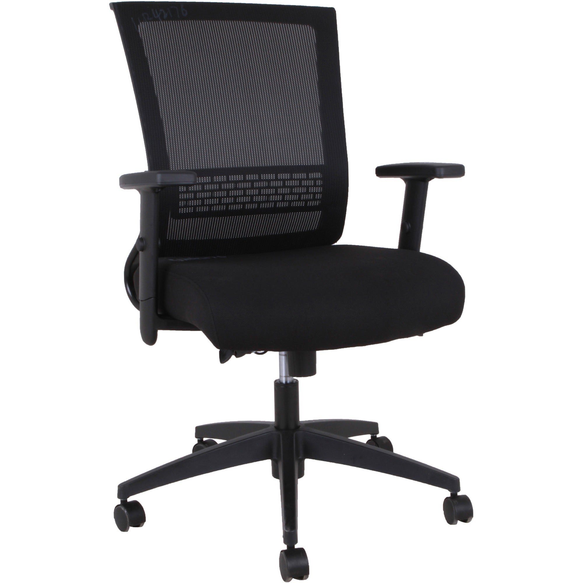 lorell-mid-back-mesh-chair-black-seat-black-mesh-back-mid-back-5-star-base-armrest-1-each_llr42176 - 1