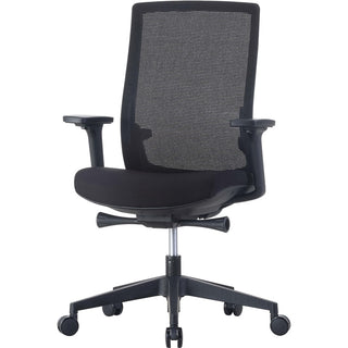 Lorell Mid-back Mesh Chair - Mid Back - 5-star Base - Black - Armrest - 1 Each
