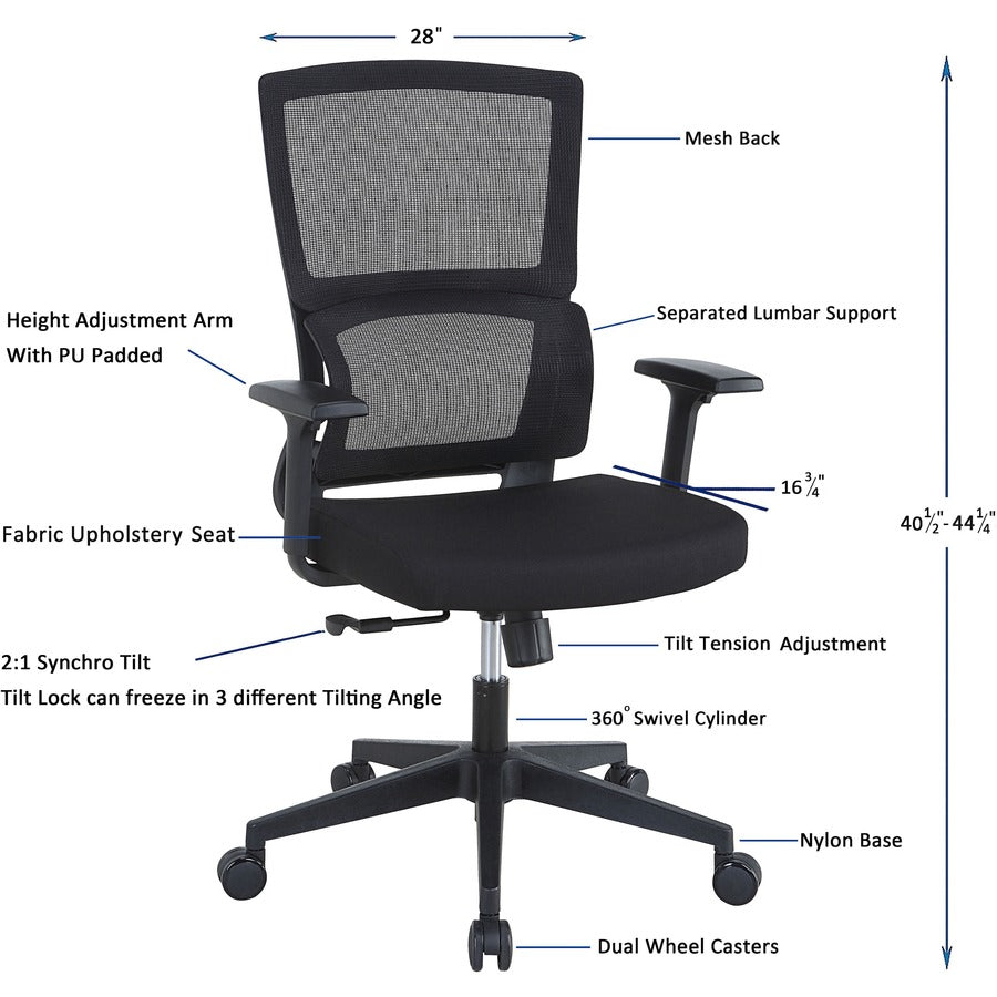 lorell-mid-back-mesh-chair-black-fabric-seat-black-mesh-back-mid-back-5-star-base-armrest-1-each_llr81988 - 8