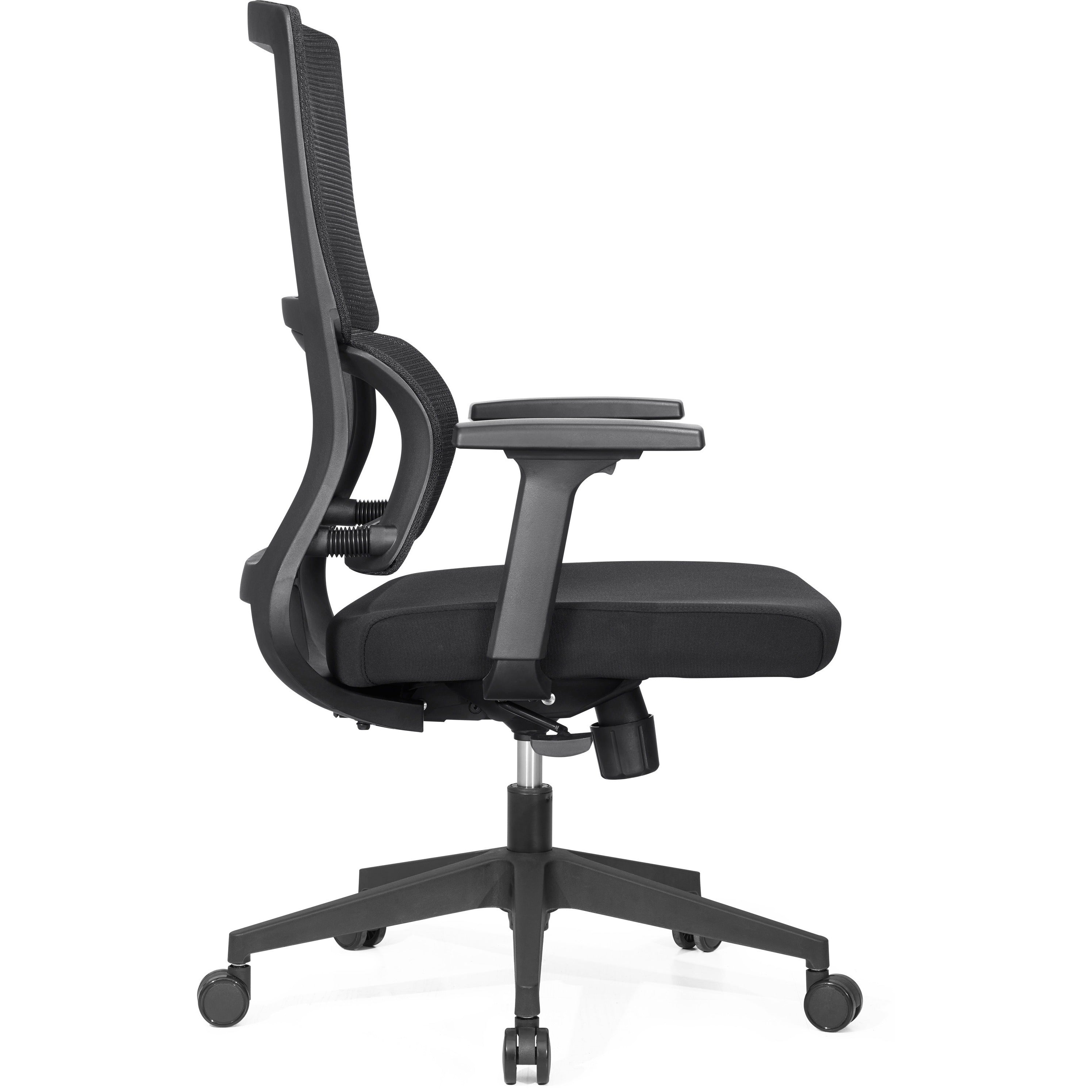 lorell-mid-back-mesh-chair-black-fabric-seat-black-mesh-back-mid-back-5-star-base-armrest-1-each_llr81988 - 6