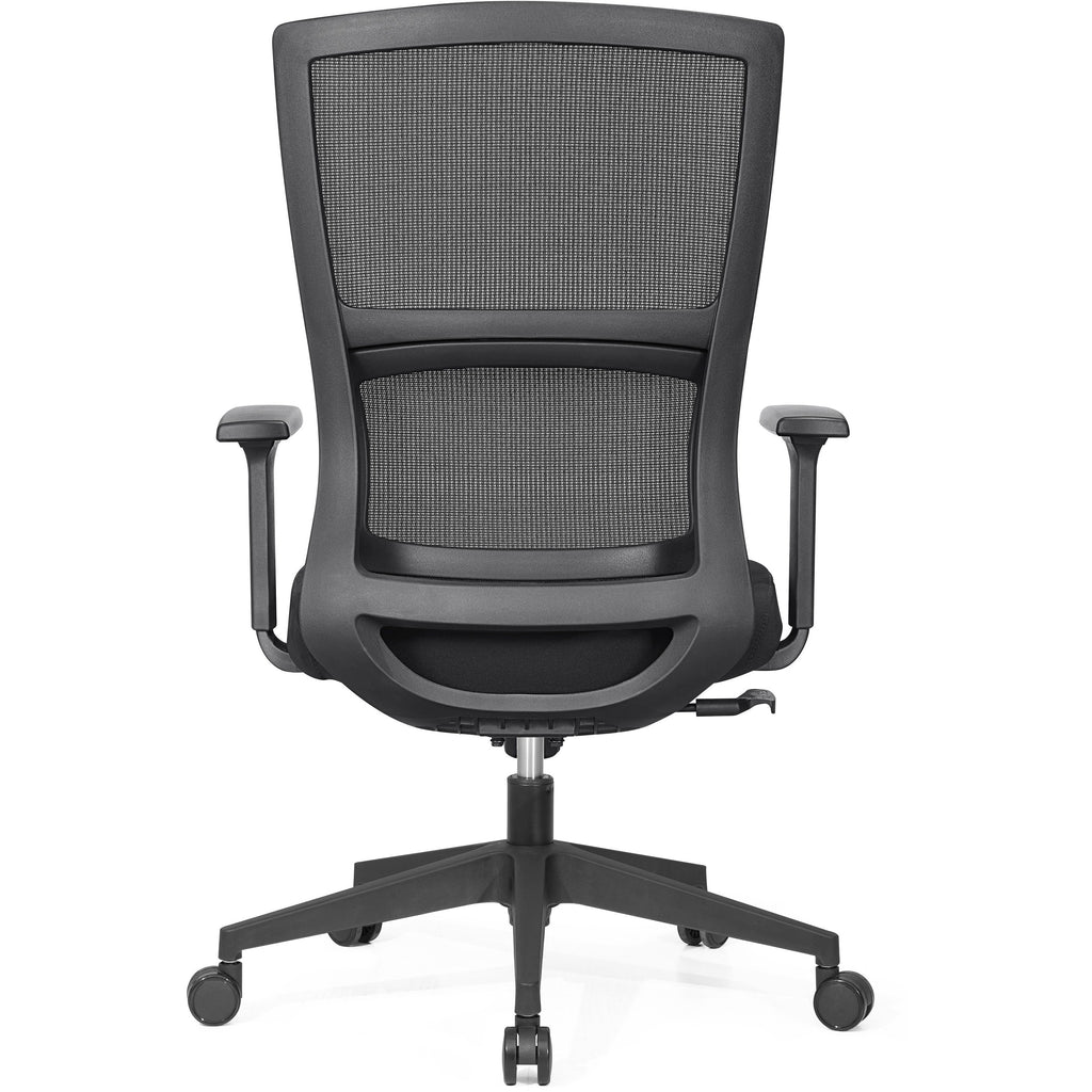 lorell-mid-back-mesh-chair-black-fabric-seat-black-mesh-back-mid-back-5-star-base-armrest-1-each_llr81988 - 5