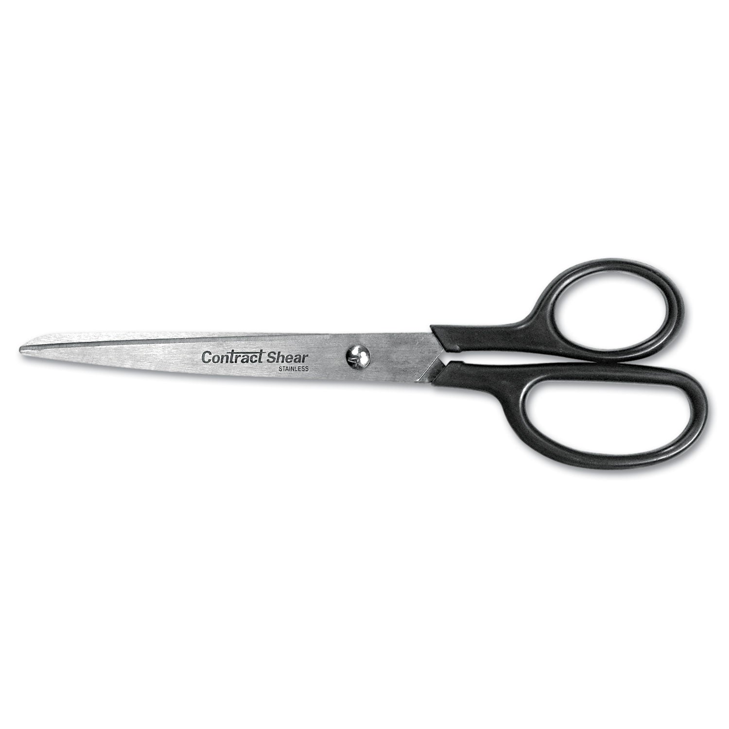 Straight Contract Scissors, 8" Long, 3" Cut Length, Black Straight Handle - 