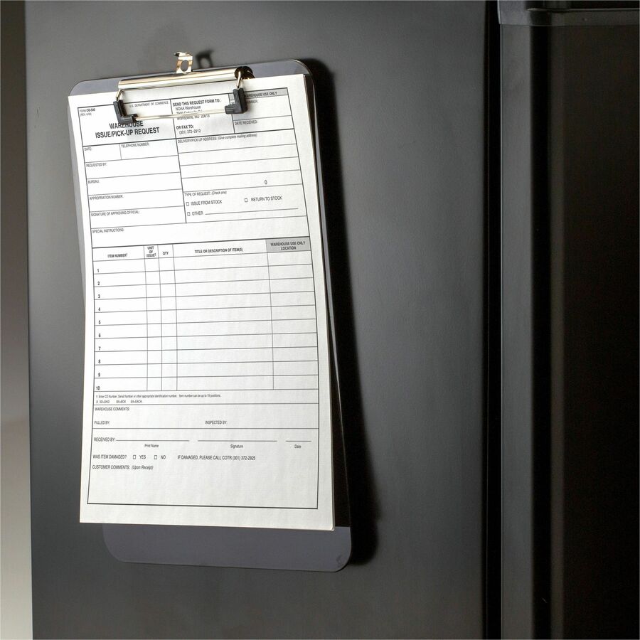 Officemate Magnetic Clipboard - Plastic - Black - 1 Each