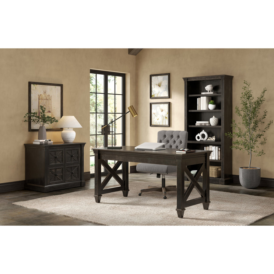 martin-kingston-office-desking-unit-38-x-1478-5-shelves-4-adjustable-shelfves-material-wood-finish-dark-chocolate-rub-through_mrtimkn3678 - 4