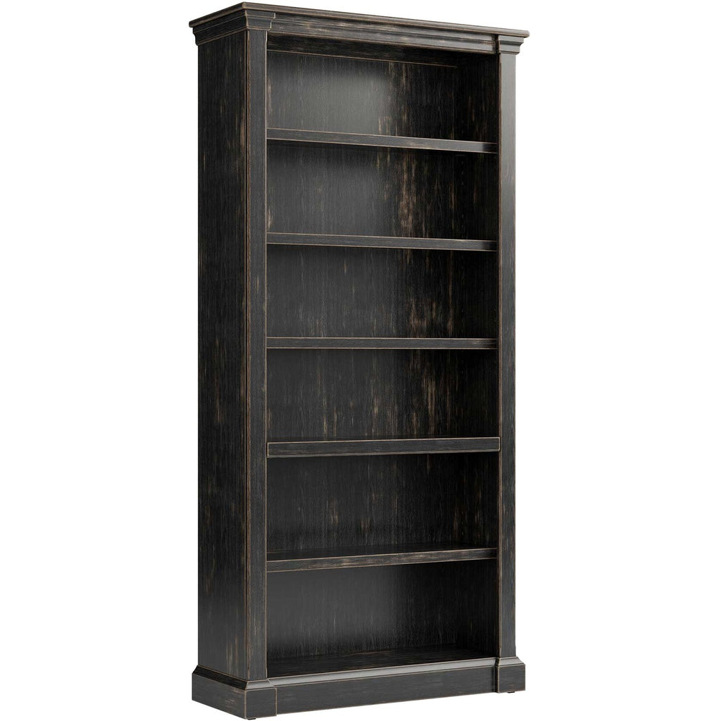 Martin Kingston Office Desking Unit - 38" x 14"78" - 5 Shelve(s) - 4 Adjustable Shelf(ves) - Material: Wood - Finish: Dark Chocolate, Rub Through