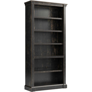 Martin Kingston Office Desking Unit - 38" x 14"78" - 5 Shelve(s) - 4 Adjustable Shelf(ves) - Material: Wood - Finish: Dark Chocolate, Rub Through