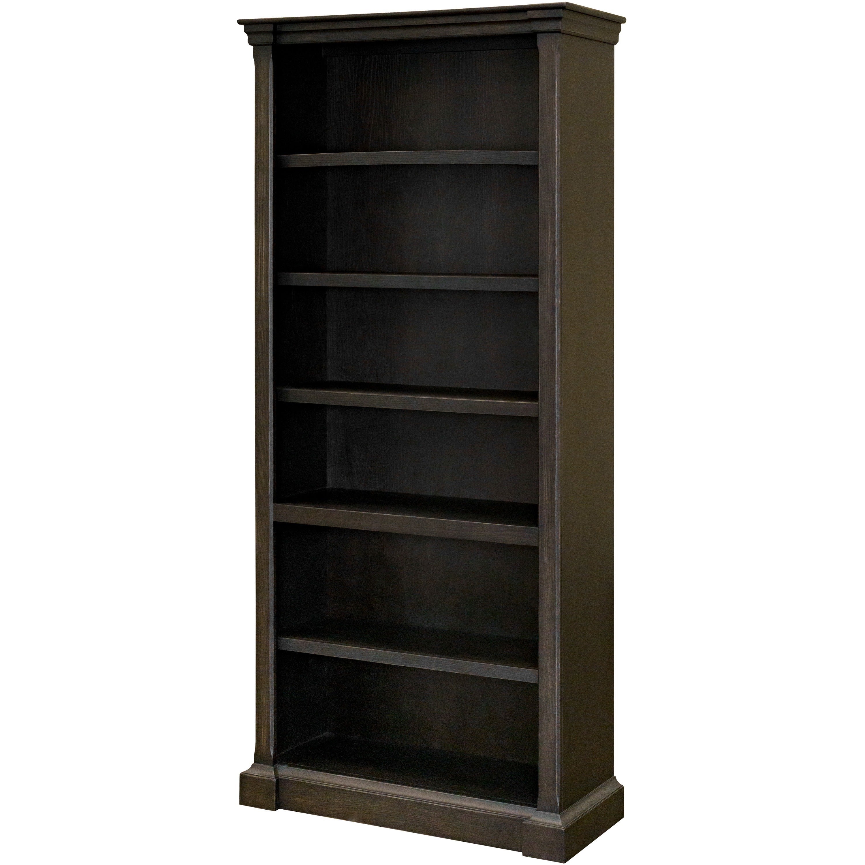 martin-kingston-office-desking-unit-38-x-1478-5-shelves-4-adjustable-shelfves-material-wood-finish-dark-chocolate-rub-through_mrtimkn3678 - 3