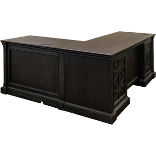 Martin Kingston Desk with Pedestal Box 1 of 2 - 66" x 30"30" - 4 x Utility, File Drawer(s) - Material: Wood - Finish: Dark Chocolate, Rub Through