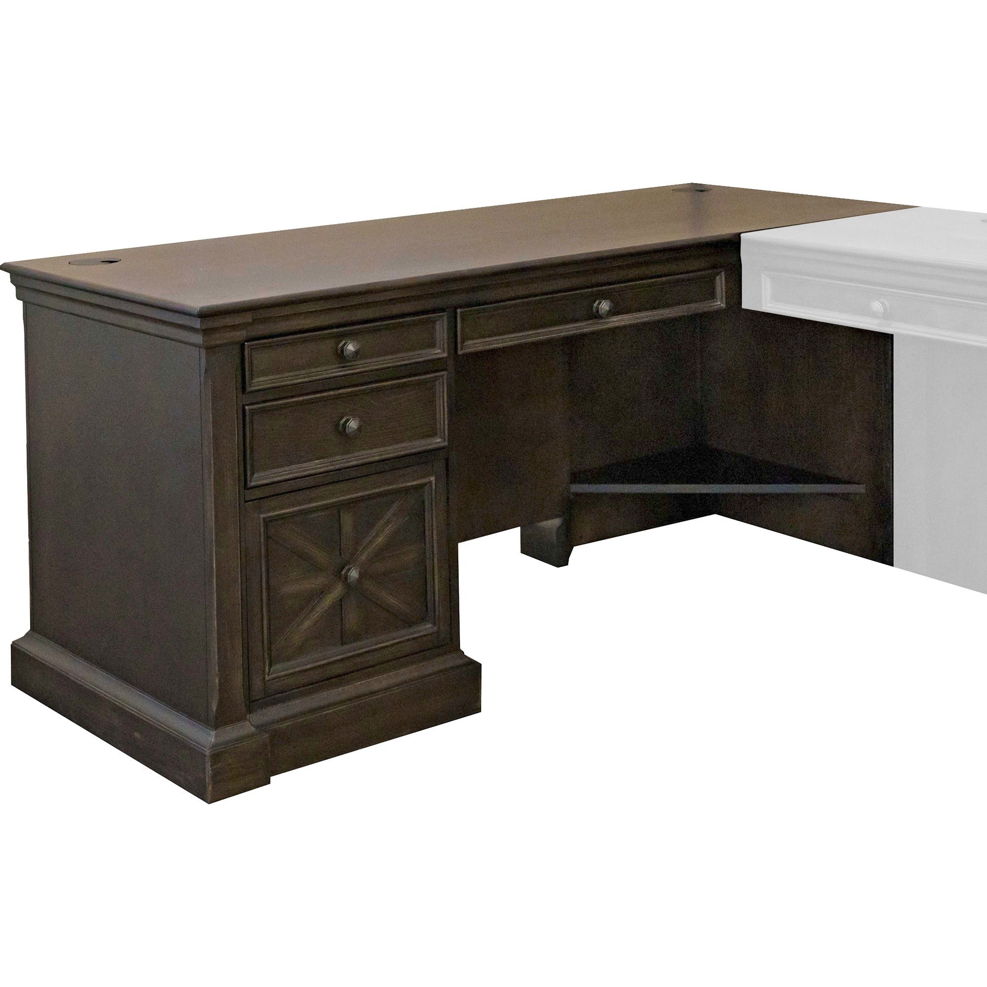 martin-kingston-desk-with-pedestal-box-1-of-2-66-x-3030-4-x-utility-file-drawers-material-wood-finish-dark-chocolate-rub-through_mrtimkn684r - 1