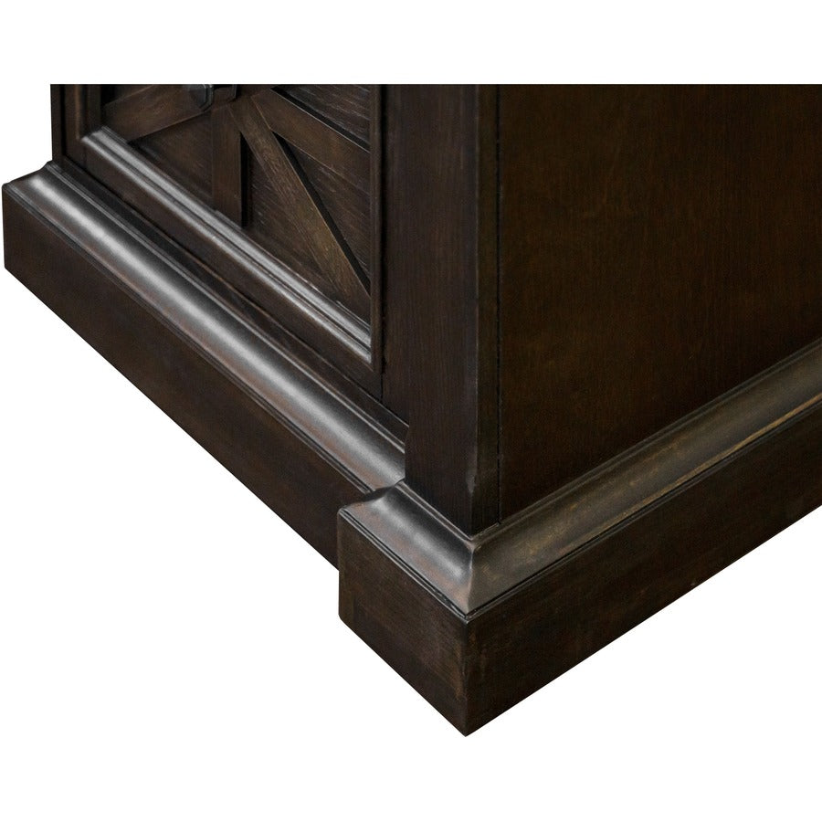 Martin Kingston Office Desking Unit - 66" x 30"30" - 5 x Utility, File Drawer(s) - Double Pedestal - Material: Wood - Finish: Dark Chocolate, Rub Through