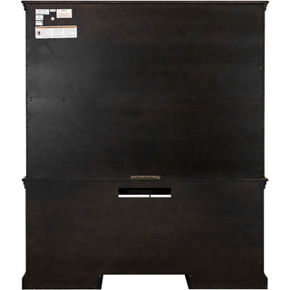 Martin Kingston Office Desking Unit - 66" x 14"48" - 2 Door(s) - 2 Adjustable Shelf(ves) - Material: Wood - Finish: Dark Chocolate, Rub Through