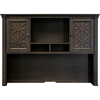 Martin Kingston Office Desking Unit - 66" x 14"48" - 2 Door(s) - 2 Adjustable Shelf(ves) - Material: Wood - Finish: Dark Chocolate, Rub Through