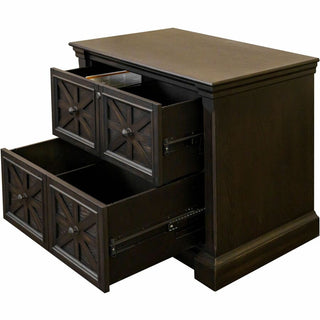 Martin Kingston Office Desking Unit - 36" x 21"30" - 2 x Storage Drawer(s) - Material: Wood - Finish: Dark Chocolate, Rub Through