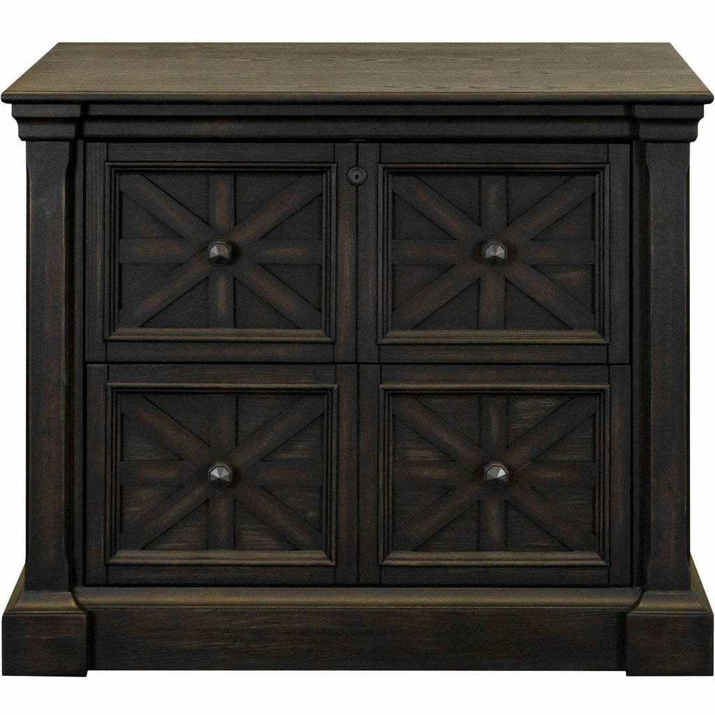Martin Kingston Office Desking Unit - 36" x 21"30" - 2 x Storage Drawer(s) - Material: Wood - Finish: Dark Chocolate, Rub Through