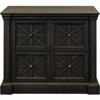 Martin Kingston Office Desking Unit - 36" x 21"30" - 2 x Storage Drawer(s) - Material: Wood - Finish: Dark Chocolate, Rub Through