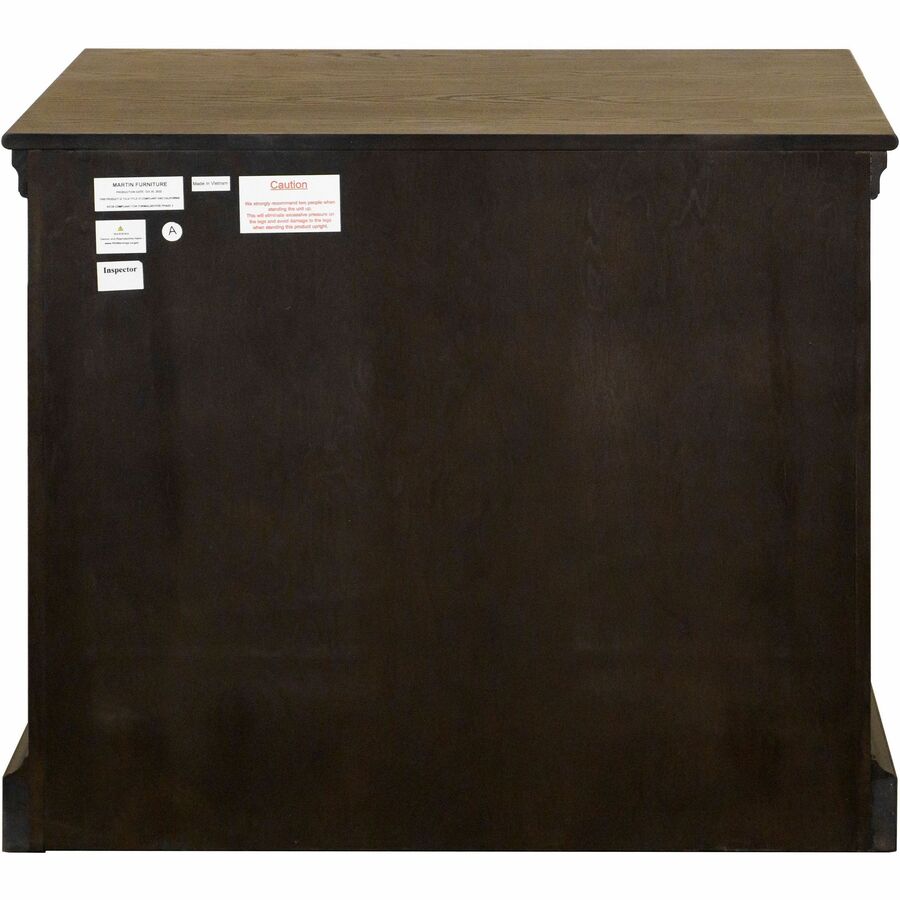 Martin Kingston Office Desking Unit - 36" x 21"30" - 2 x Storage Drawer(s) - Material: Wood - Finish: Dark Chocolate, Rub Through