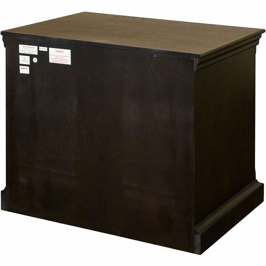 Martin Kingston Office Desking Unit - 36" x 21"30" - 2 x Storage Drawer(s) - Material: Wood - Finish: Dark Chocolate, Rub Through