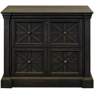 Martin Kingston Office Desking Unit - 36" x 21"30" - 2 x Storage Drawer(s) - Material: Wood - Finish: Dark Chocolate, Rub Through