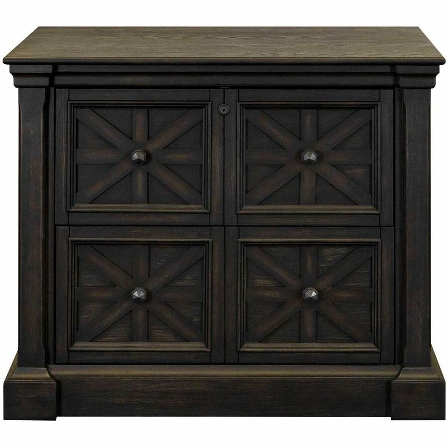 Martin Kingston Office Desking Unit - 36" x 21"30" - 2 x Storage Drawer(s) - Material: Wood - Finish: Dark Chocolate, Rub Through