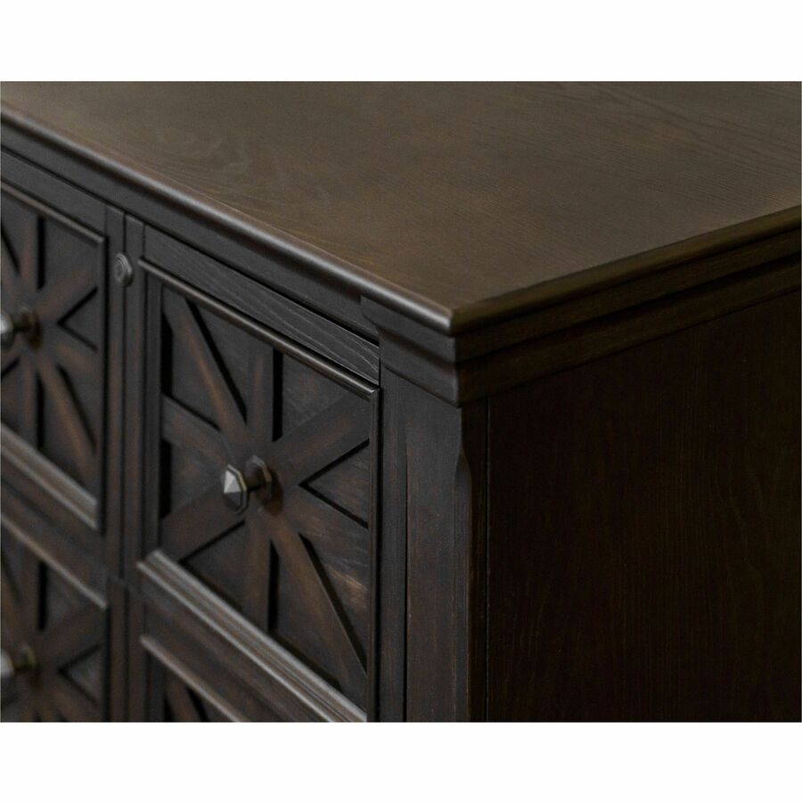 Martin Kingston Office Desking Unit - 36" x 21"30" - 2 x Storage Drawer(s) - Material: Wood - Finish: Dark Chocolate, Rub Through
