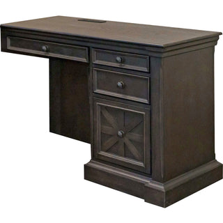 Martin Kingston Return with Pedestal Box 2 of 2 - 44" x 21"30" - 4 x Utility, File Drawer(s) - Material: Wood - Finish: Dark Chocolate, Rub Through
