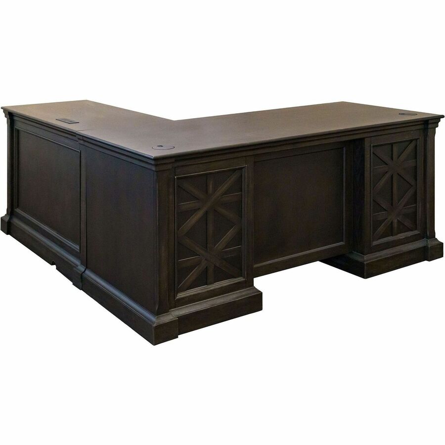 Martin Kingston Return with Pedestal Box 2 of 2 - 44" x 21"30" - 4 x Utility, File Drawer(s) - Material: Wood - Finish: Dark Chocolate, Rub Through