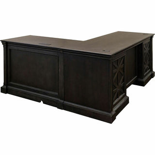 Martin Kingston Return with Pedestal Box 2 of 2 - 44" x 21"30" - 4 x Utility, File Drawer(s) - Material: Wood - Finish: Dark Chocolate, Rub Through