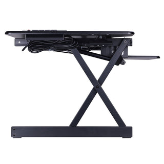 Rocelco Sit/Stand Desk Riser - 45 lb Load Capacity - 20" Height x 45.8" Width x 23.8" Depth - Black
