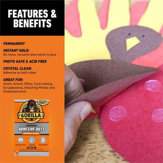 Gorilla Permanent Adhesive Dots - 150 / Pack - Clear
