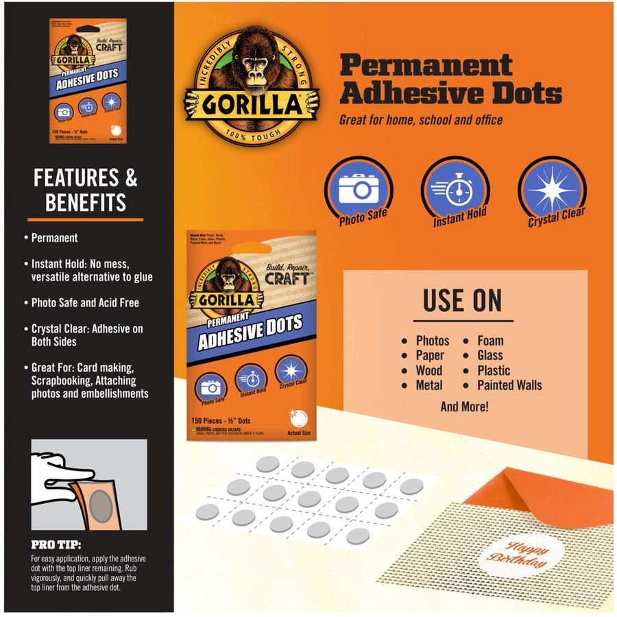 gorilla-permanent-adhesive-dots-150-pack-clear_gor104905 - 4