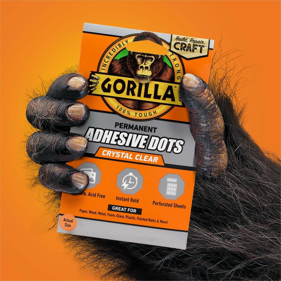 Gorilla Permanent Adhesive Dots - 150 / Pack - Clear